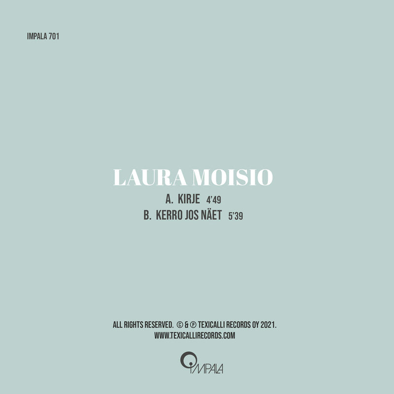 LAURA MOISIO - Kirje / Kerro jos näet (7" vinyyli, transparent, limited)